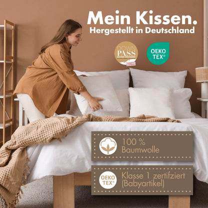 LILENO HOME 3-Kammer Daunenkissen Kopfkissen – 80x80 2er Set