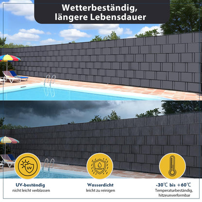Sekey PVC Sichtschutzstreifen für Doppelstabmatten, 50 m, Anthrazit
