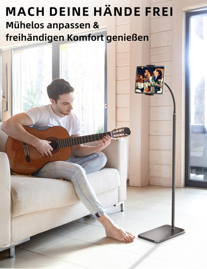 LanPavilion Tablet-Bodenständer, 360 Grad drehbar, Metall-Schwanenhals