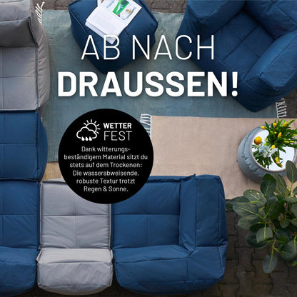 Lumaland Sitzsack-Lounge Modular Sessel Indoor/Outdoor - Dunkelblau