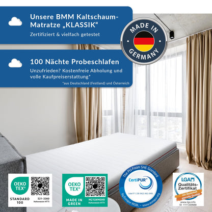 BMM Klassik 19 Kaltschaummatratze – 90x200 cm H5 Ultra Fest