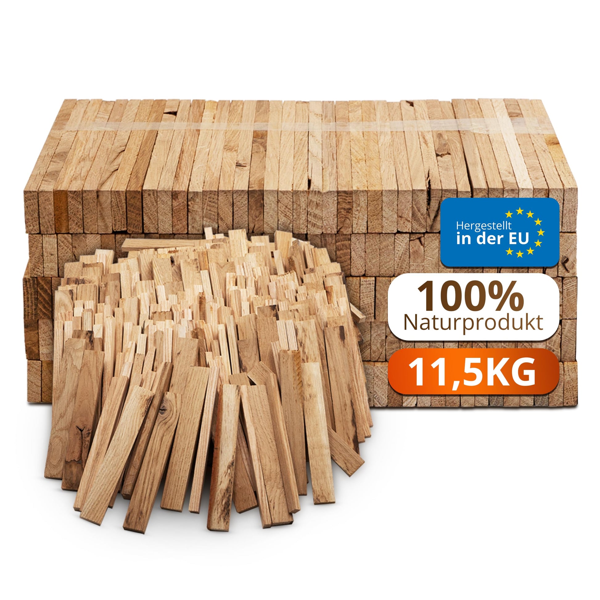 Aleko Parkett Anzündholz Eichenholz 11,5 kg – Kamin- & Grillanzünder, getrocknet und unbehandelt