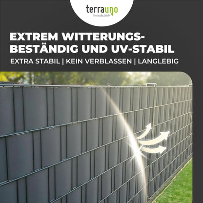 TerraUno Sichtschutzstreifen für Doppelstabmatten, Polypropylen, 26 m