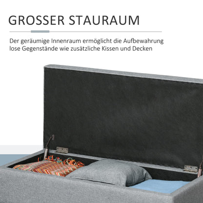 HOMCOM Sitzbank mit Stauraum Polsterbank - Dunkelgrau