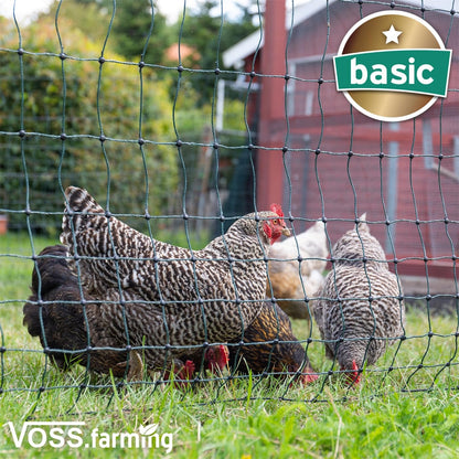 VOSS.farming Geflügelnetz Basic Hühnerzaun 50m x 112cm Grün