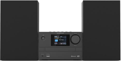 Kenwood M-525DAB Micro HiFi-System – DAB+ CD Bluetooth. Schwarzes, kompaktes Audiosystem für DAB+ Radio, CDs und Bluetooth-Streams.