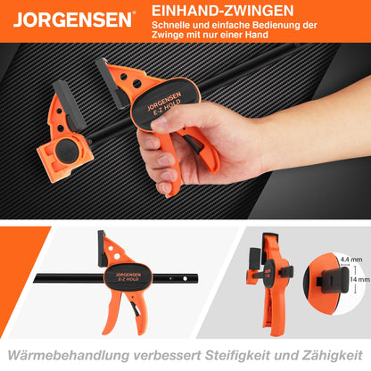 Jorgensen Einhandzwingen Set 4 Stück, 2-in-1 zum Spannen und Spreizen