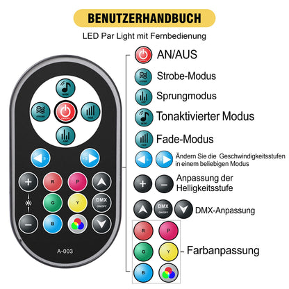 U'King LED Par Strahler RGB 4er Set Bühnenlicht mit Fernbedienung