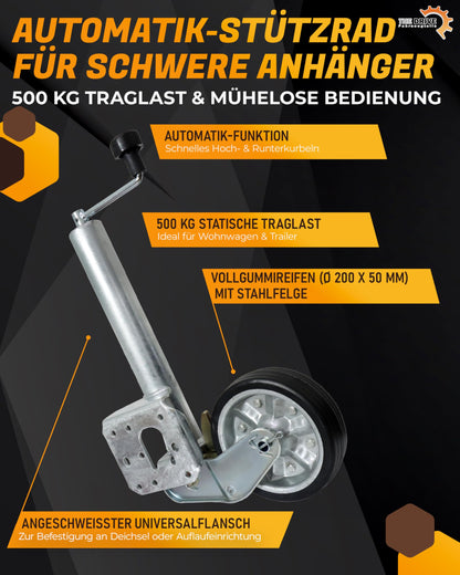 The Drive Anhänger Stützrad – Vollautomatik 500KG Ø 60mm
