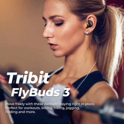 Tribit FlyBuds 3 In-Ear Bluetooth Kopfhörer mit ENC, IPX8, Schwarz