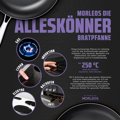 Morleos Keramik Induktionspfanne - 32cm PFAS & PTFE Frei