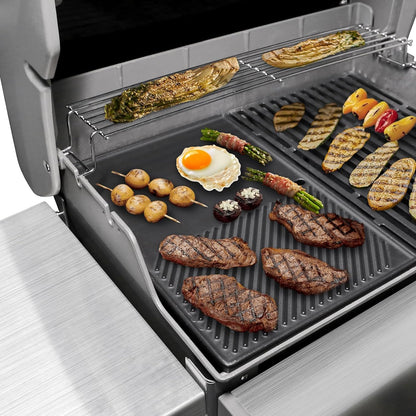 GFTIME 7638 Gusseisen-Grillplatte für Weber Spirit 300 Serie, 44,5 cm
