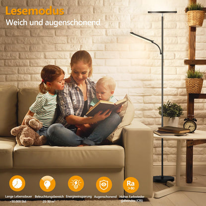 Moderne LED Stehlampe Deckenfluter Leselampe – Dimmbar warmweiss-kaltweiss