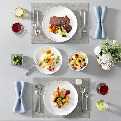 MALACASA LUNA Tafelservice 18-tlg - Weiss Porzellan