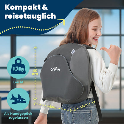 Trunki BoostApak 2-in-1 Sitzerhöhung & Rucksack, i-Size, Grau