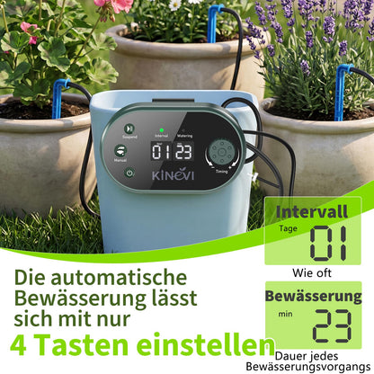 KINEVI IC308 Solar Bewässerungssystem, Tropfbewässerung Set 30 m