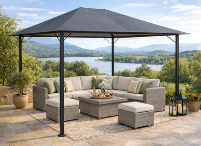 QUICK STAR Ersatzdach Pavillon 3x4 m, grau, wasserabweisend