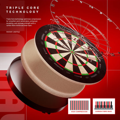 WINMAU Blade 360 Dartscheibe – Triple Core Carbon Steeldartscheibe