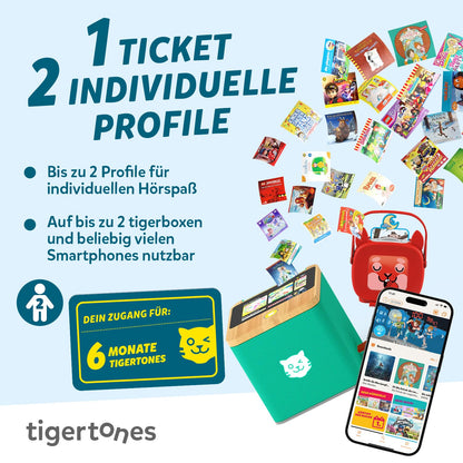 tigermedia tigertones Duo Prepaid 6 Monate Audio-Streaming für Kinder