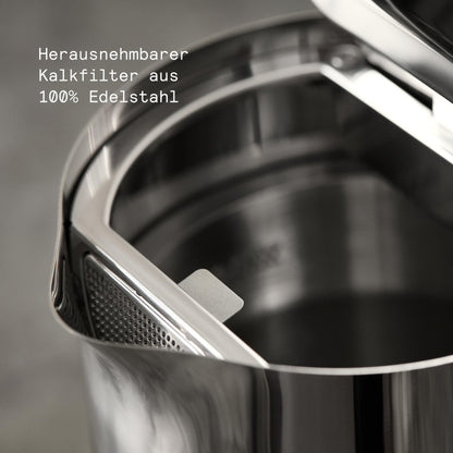 Aarke Wasserkocher Edelstahl mit Temperaturwahl - Steel