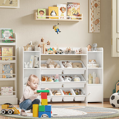 FOREHILL Kinderregal mit 8 Boxen für Spielzeug, Holz – Weiss