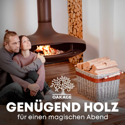 OAKAGE Kaminholzkorb Brennholzkorb - Weide Gross