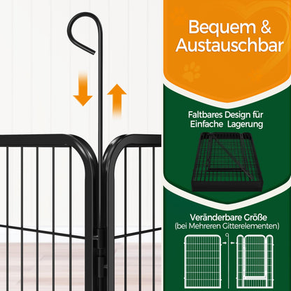 Yaheetech Welpenauslauf 6-teilig – 100cm hoch, faltbar mit Tür