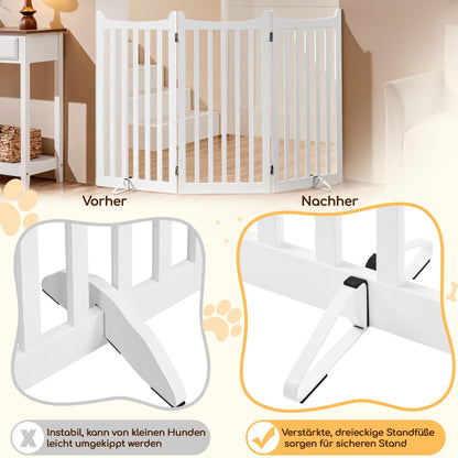 Yaheetech Hund Absperrgitter Faltbar – 3 Paneele 151.5x90.5cm Weiss