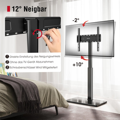 AOKCOS TV Bodenständer neigbar schwenkbar 32-70 Zoll - Schwarz