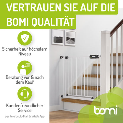 BOMI Merle Treppenschutzgitter XXL – Ohne Bohren Weiss 95-103cm
