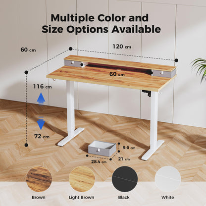 Agilestic Elektrischer Steh-Sitz Schreibtisch 120x60 cm – Hellbraun