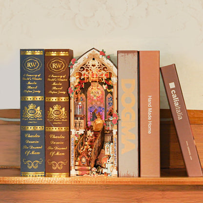 Tonecheer Book Nook Die Schöne und das Biest, 3D-Holzpuzzle Buchstütze