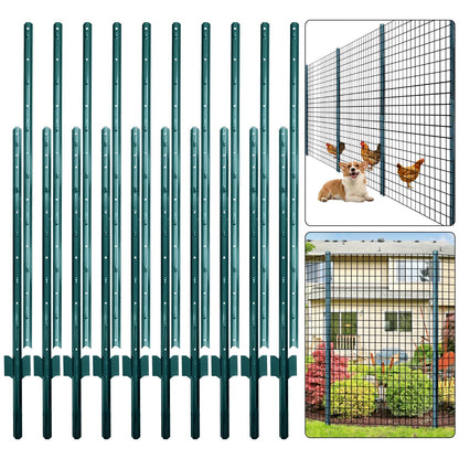 Thealyn U-Pfosten Set 10 Stück 213 cm Zaunpfosten verzinkter Stahl, U-Form, für Gartenzäune