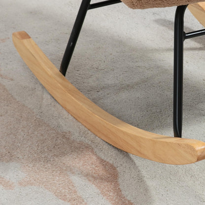 HOMCOM Schaukelstuhl mit Berbervliesoptik Braun