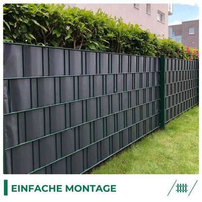 interGo Sichtschutzstreifen PVC 35 m x 19 cm für Doppelstabmatten