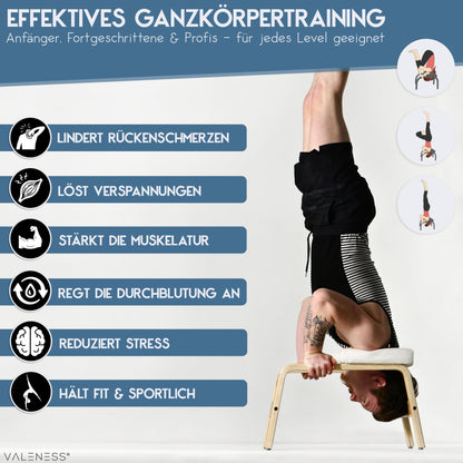 VALENESS® Yoga Kopfstandhocker – Handstand Hocker Weiss