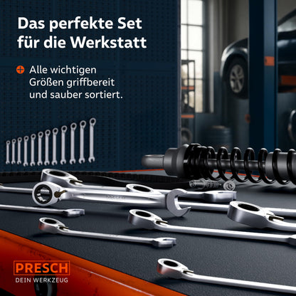 PRESCH Ratschenschlüssel Set 12tlg. umschaltbar 6-19mm