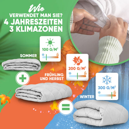 Welldora OPTICLIMA 4 Jahreszeiten Allergiker Duvet - 135x200