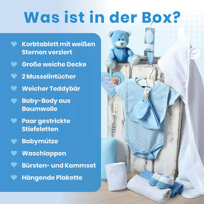 Baby Box Shop Baby-Geschenkset Junge, 14 Geschenke zur Geburt