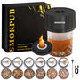 Smokpub Elektrisches Whisky Smoker Set mit 6 Holzspänen und Zünder – kompaktes Kit für Getränke und Speisen