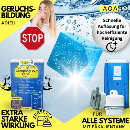AQAHY WC Tabs blue extra stark – Toilettenzusatz für Chemietoilette