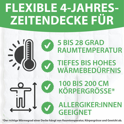 Welldora Komfort Daunendecke – 135x200 zweiteilig Federn & Daunen