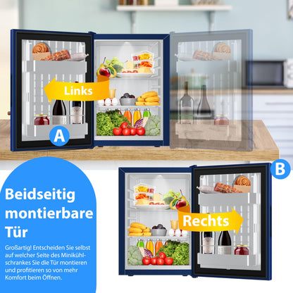 KESSER® Mini Kühlschrank 40L – Minibar Glasfront lautlos