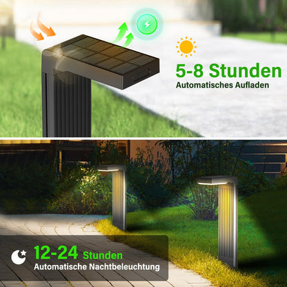 iseeway Solarlampen für Aussen, 4 Stück, 400LM, Bewegungsmelder, IP65
