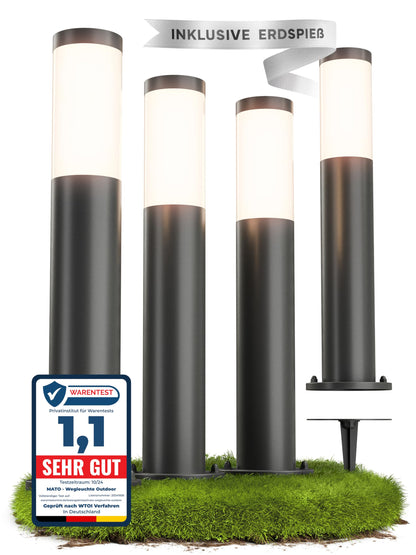 MATO 4er Set aussen Pollerleuchten Edelstahl E27 50cm IP44