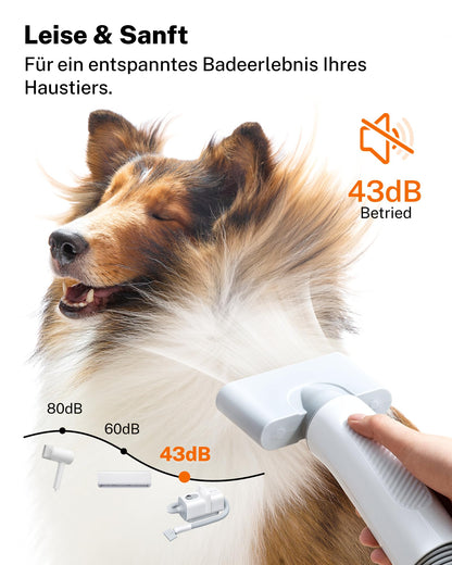 HomeRunPet PD10 Hundefön, Hundetrockner, 43 dB, 120 m/s, 3 Düsen