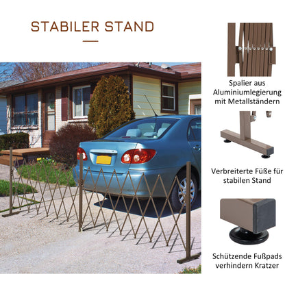 Outsunny Scherengitter ausziehbar – Absperrgitter Alu Braun