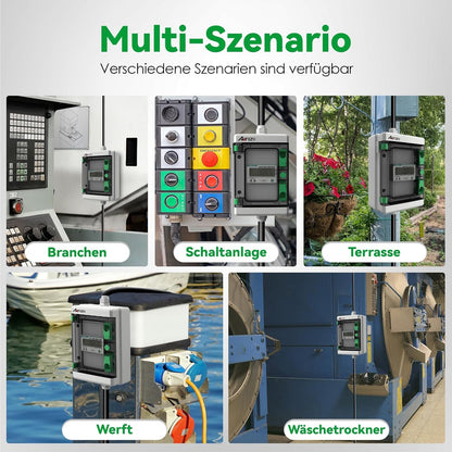 AIFIZO Mobiler Digitaler CEE Stromzähler 3 Phasen 16A mit Reset 2m