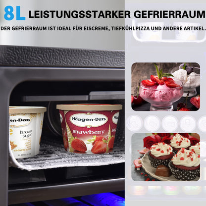 DRIXNO Kühl-Gefrierschrank 120L Kühlteil / 8L Gefrierteil