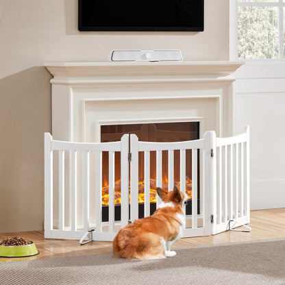 Yaheetech Absperrgitter Hund faltbar, freistehend – 3 Paneelen Weiss